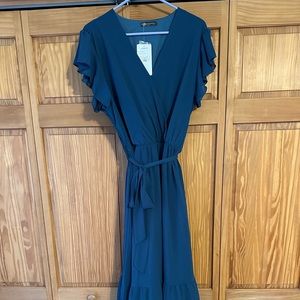 Wrap dress V neck short sleeve